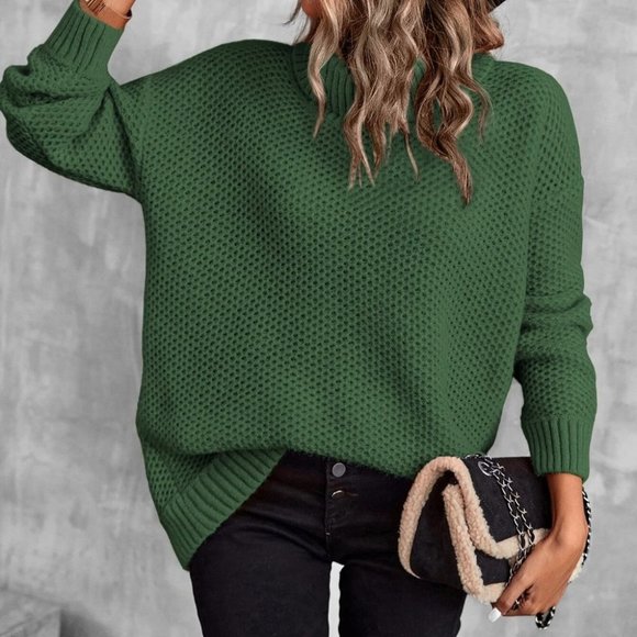 . Sweaters - Green Preppy Womens turtleneck Sweater